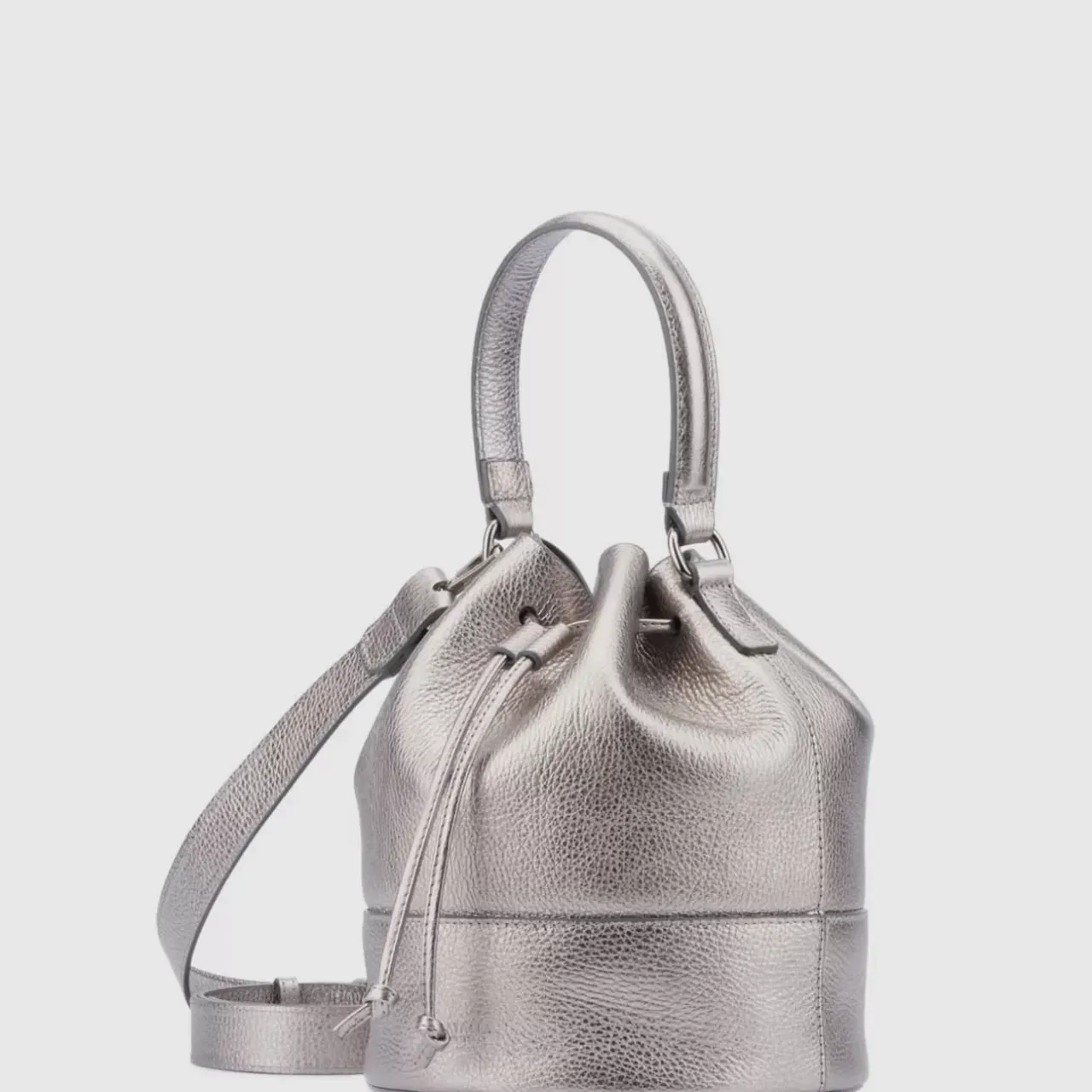 Aquatalia Handbags-Bari Bucket Platinum
