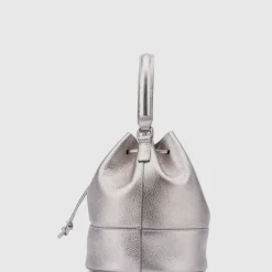 Aquatalia Handbags-Bari Bucket Platinum