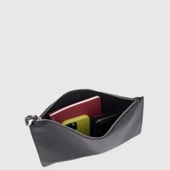 Aquatalia Handbags-Large Zip Pouch Black