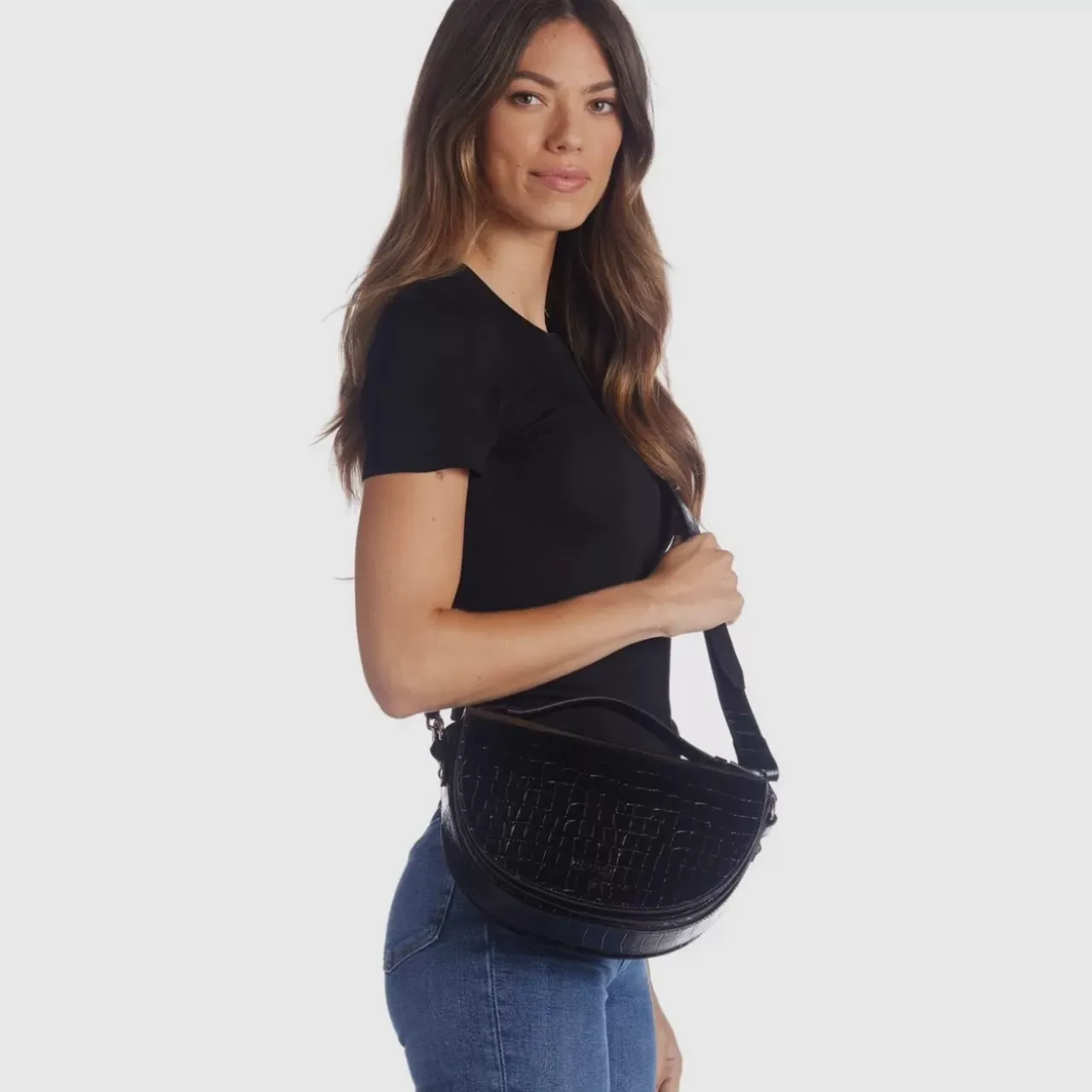 Aquatalia Handbags-Siena Crossbody Black