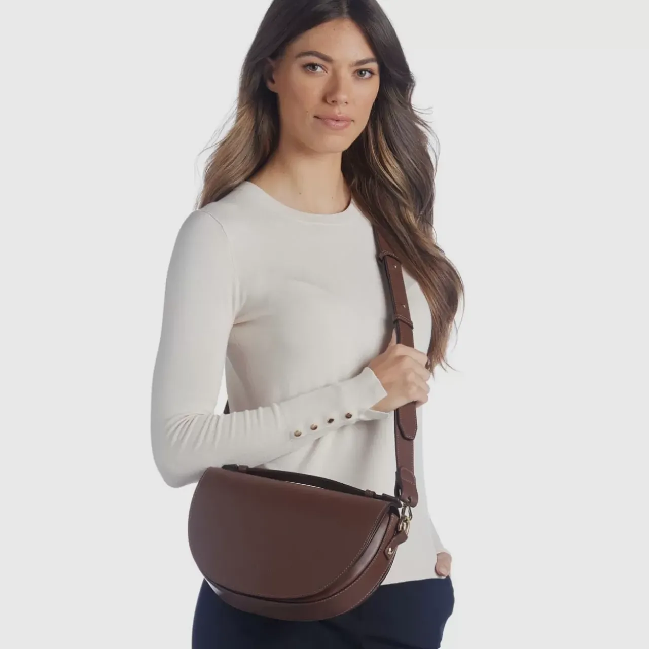 Aquatalia Handbags-Siena Crossbody Cognac