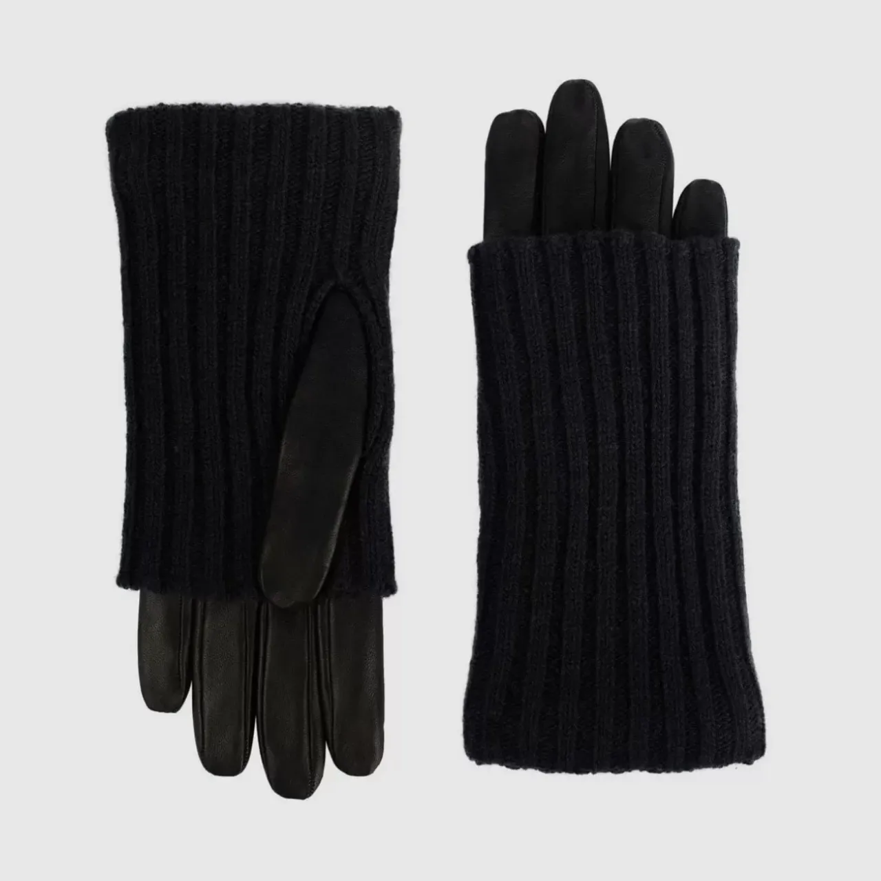 Aquatalia Gloves-Sweater Cuff Glove Black