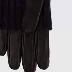 Aquatalia Gloves-Sweater Cuff Glove Black