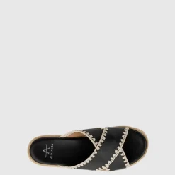 Aquatalia Sandals-Sylvie Black/Natural